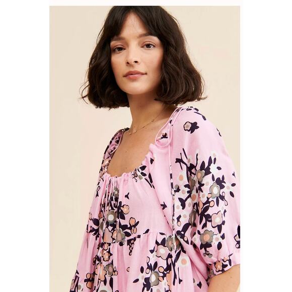 Kinga Csilla Lennon Liberty Babydoll Mini Dress Pink L — Boho Romantic - Picture 2 of 7